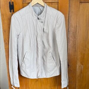 Free People Women's Soft Gray Vegan Leather Jacket